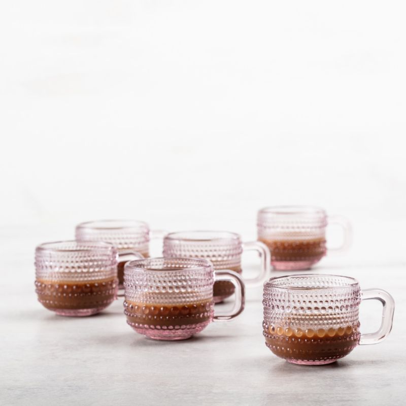 Alma 3-oz. Pink Glass Mini Espresso Mugs, Set of 6 - image 1 of 4