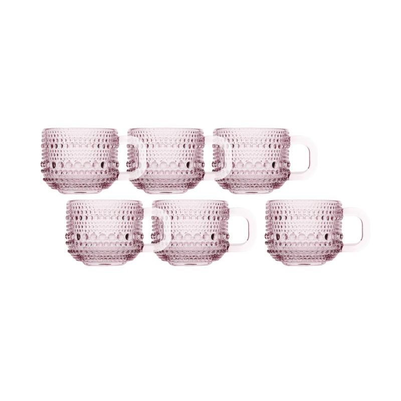 Alma 3-oz. Pink Glass Mini Espresso Mugs, Set of 6 - image 3 of 4