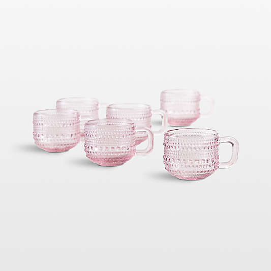 Alma 3-oz. Pink Glass Mini Espresso Mugs, Set of 6