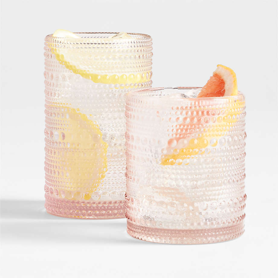 Alma Pink Highball and Double OldFashioned Glass Crate & Barrel Canada