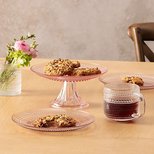 Alma Pink Glass Salad Plates, Set of 4