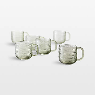 Alma 13.5-oz. Smoke Glass Mugs, Set of 6
