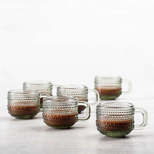 Alma 3-oz. Smoke Glass Mini Espresso Mugs, Set of 6