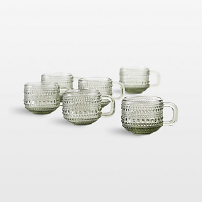 View Alma 3-oz. Smoke Glass Mini Espresso Mugs, Set of 6 details