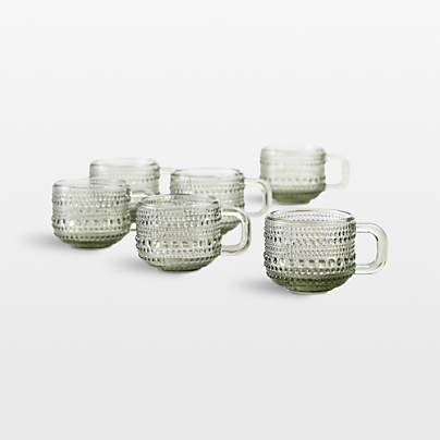 Alma 3-oz. Smoke Glass Mini Espresso Mugs, Set of 6