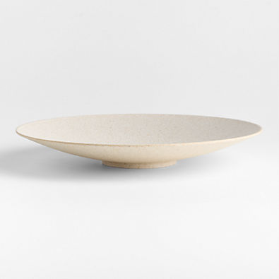 View Almada 15" Natural Rice Husk and Resin Footed Low Serving Bowl details