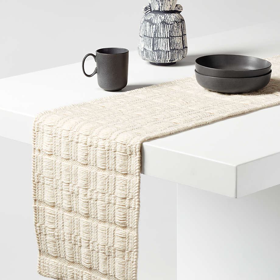 Almaden 90" Neutral Woven Table Runner + Reviews Crate & Barrel Canada