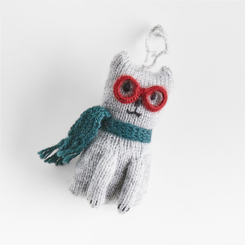 Alpaca Cat with Glasses Christmas Tree Ornament - image 0 of 1