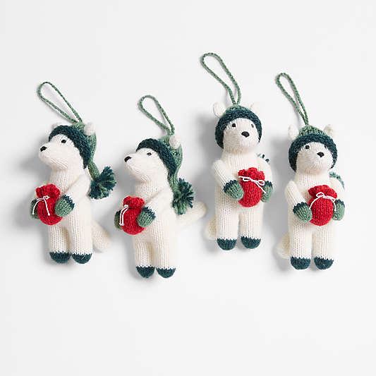 Alpaca Dog with Present Christmas Ornament