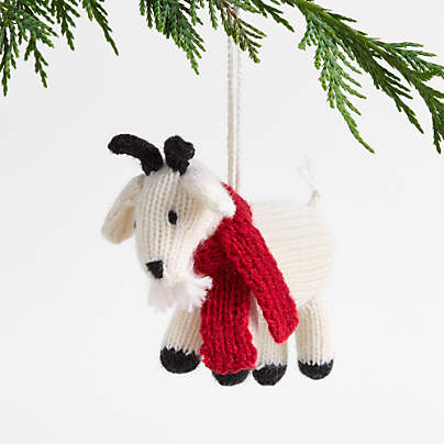 Alpaca Goat with Scarf Christmas Ornament