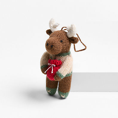 View Alpaca Moose with Sweater Christmas Ornament details