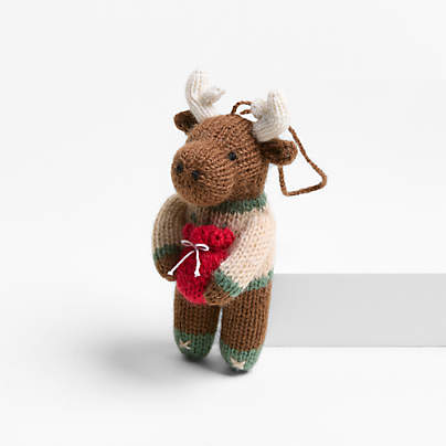 Alpaca Moose with Sweater Christmas Ornament