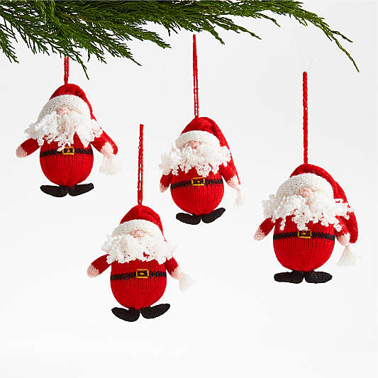 Alpaca Santa Christmas Tree Ornaments, Set of 4