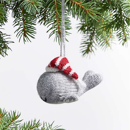 Alpaca Whale with Hat Christmas Tree Ornament