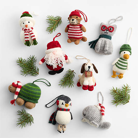 Alpaca Knit Christmas Tree Animal Ornament Collection