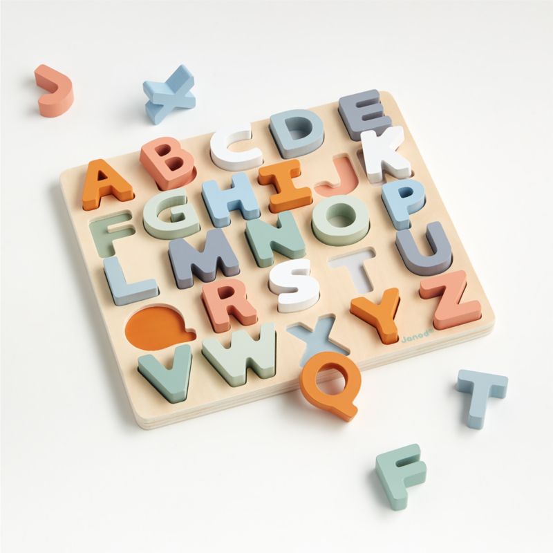 Janod Alphabet Wooden Baby Puzzle + Reviews | Crate & Kids