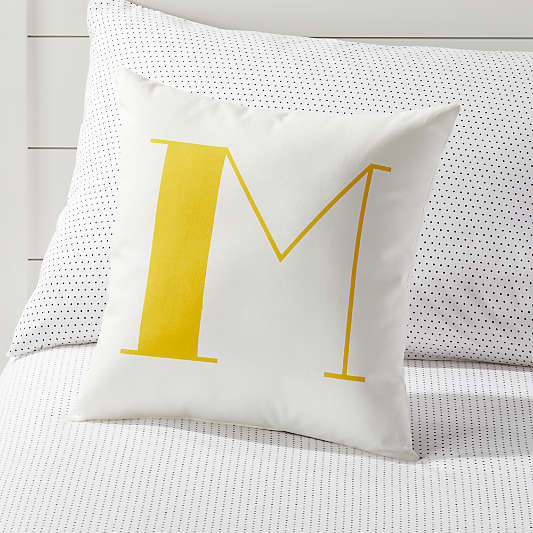 M Alphabet Throw Pillow