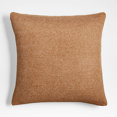 View Alpine Cozy Ivory and Camel Brown Reversible 23"x23" Throw Pillow with Feather Insert details