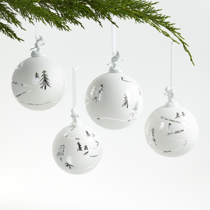 Alpine Skier Ball Christmas Tree Ornaments, Set of 4 - image 0 of 3