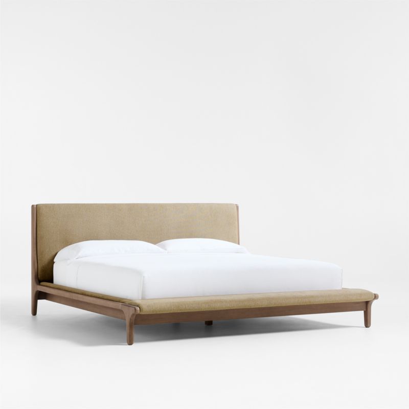 Alrik Brown Oak Wood Upholstered King Bed - image 8 of 10