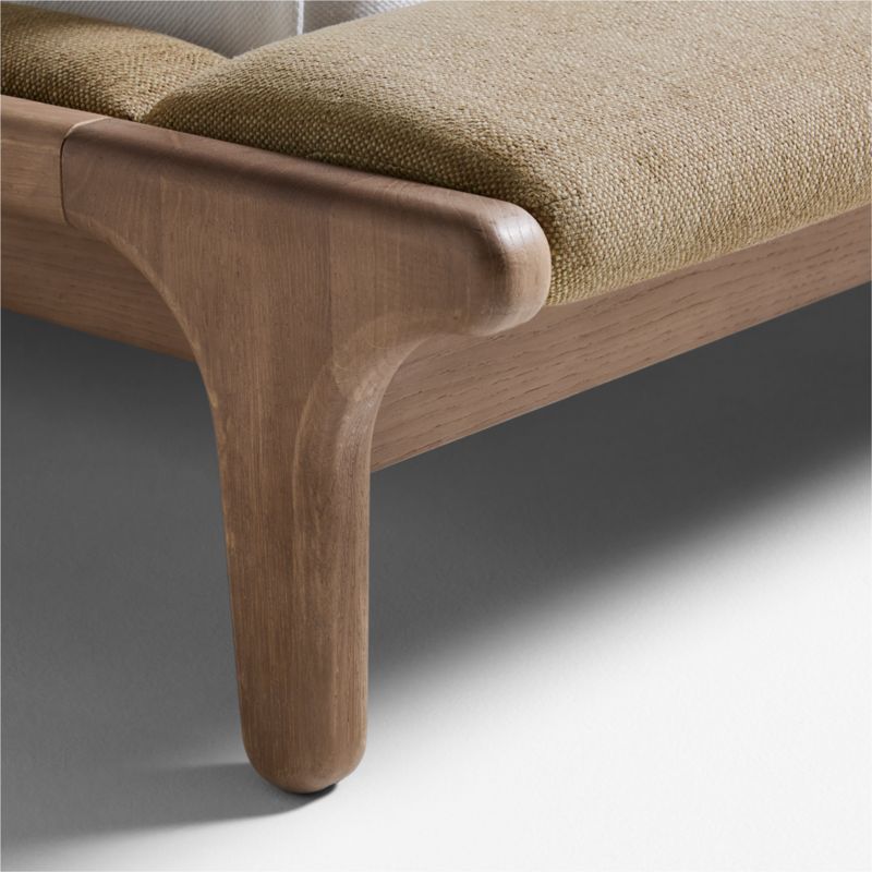 Alrik Brown Oak Wood Upholstered Queen Bed - image 6 of 9