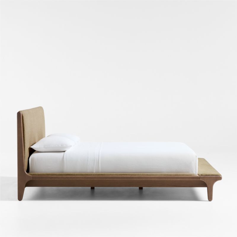 Alrik Brown Oak Wood Upholstered Queen Bed - image 8 of 9