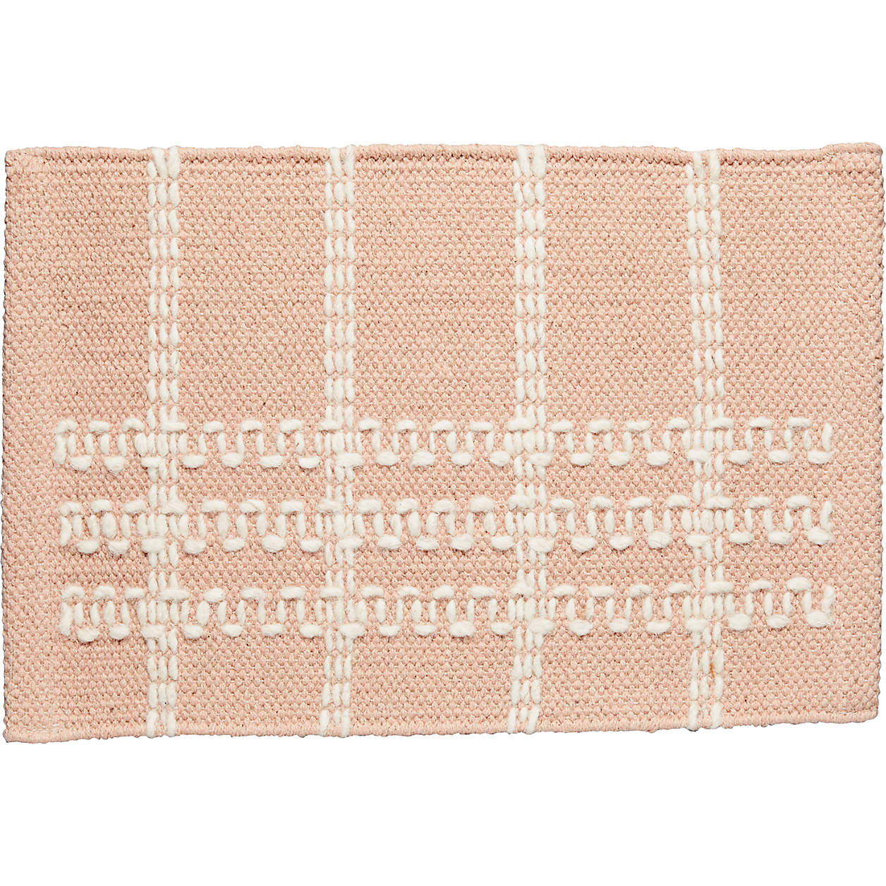 Alternating Lines Striped Wool Light Pink Kids Area Rug Swatch Crate