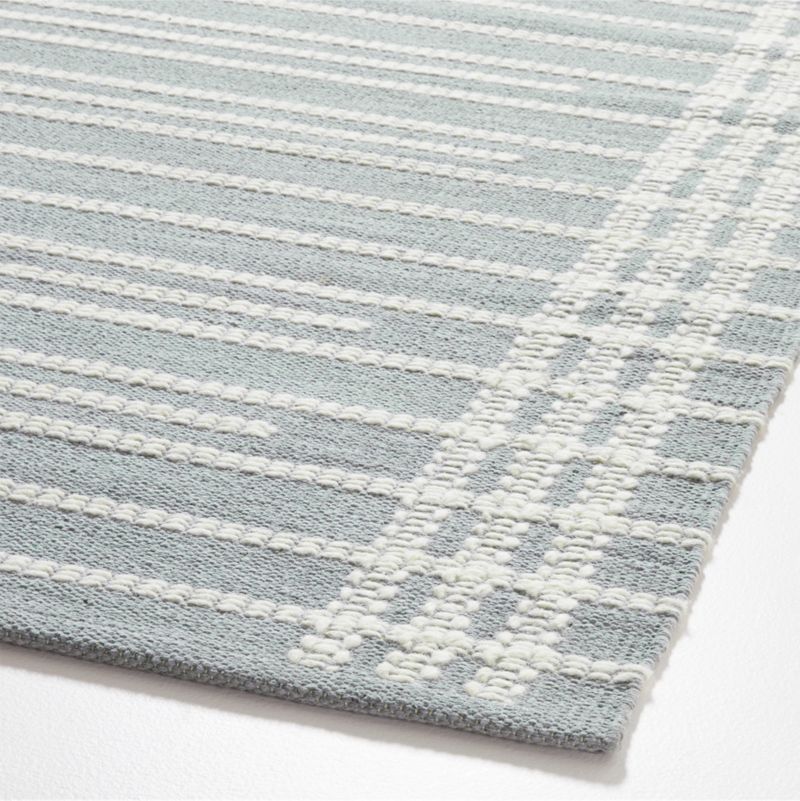 Alternating Lines Striped Cotton and Wool Light Grey Area Rug 5'x8' - image 6 of 8