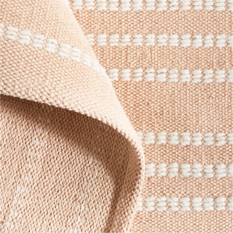 Alternating Lines Striped Cotton and Wool Light Pink Area Rug 5'x8' - image 2 of 6