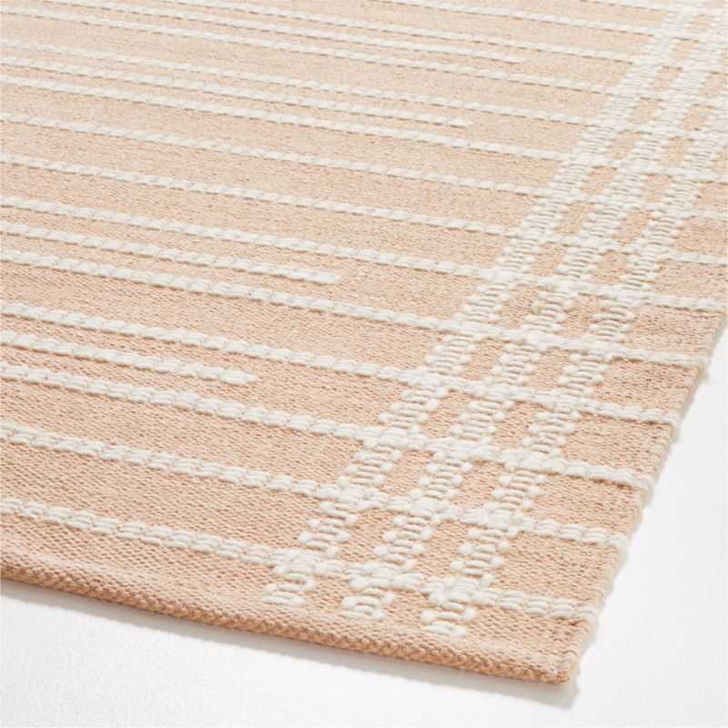 Alternating Lines Striped Cotton and Wool Light Pink Area Rug 5'x8' - image 3 of 6