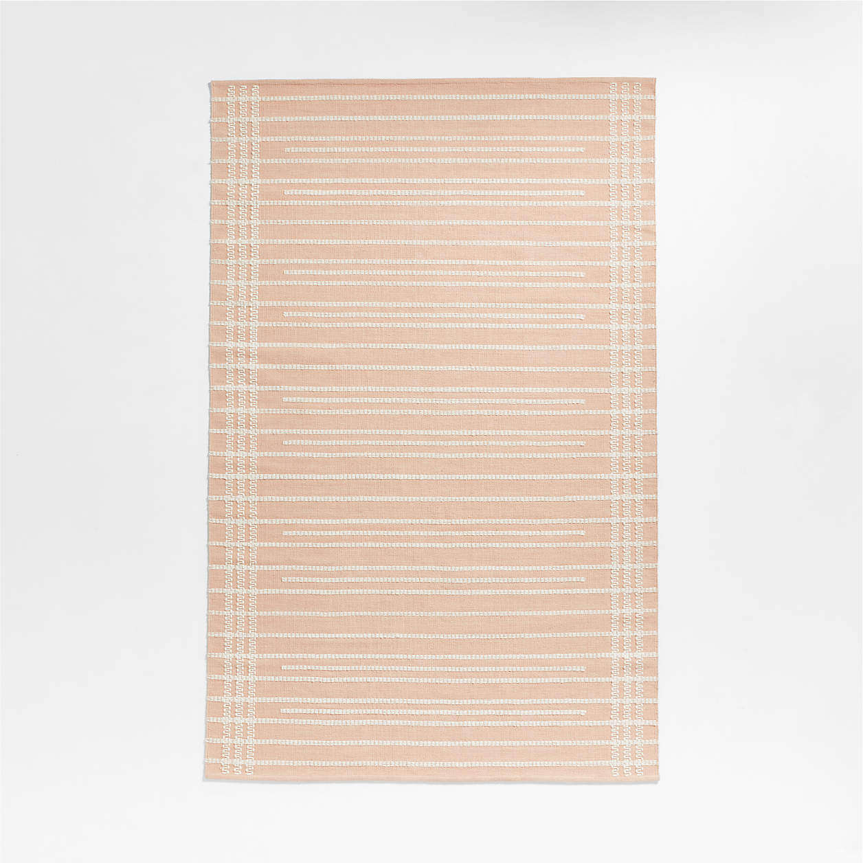Alternating Lines Striped Wool Light Pink Kids Area Rug 5x8 + Reviews