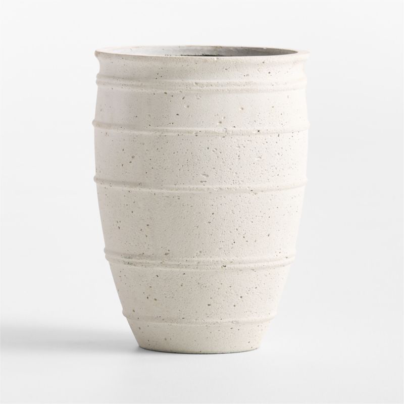 Kina 15.75" x 11.61" White Indoor/Outdoor Fiberstone Planter