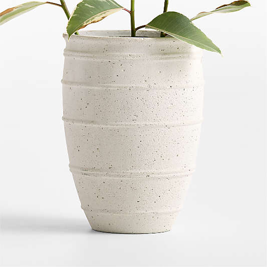 Kina 15.75" x 11.61" White Indoor/Outdoor Fiberstone Planter