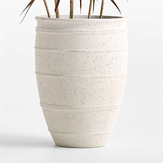 Kina 20.08" x 14.57" White Indoor/Outdoor Fiberstone Planter