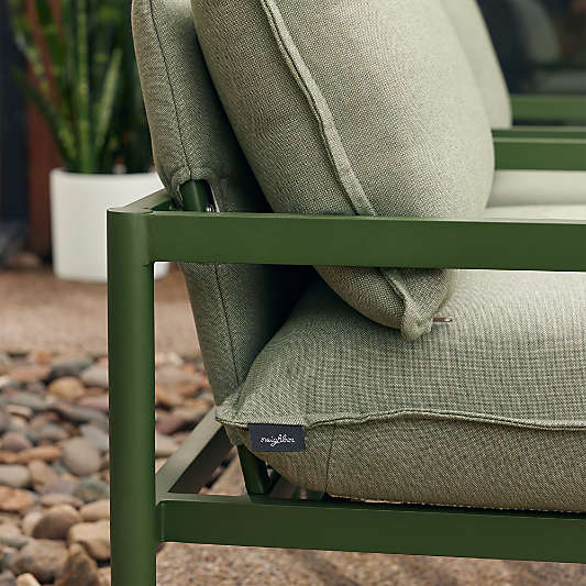Neighbor ™ 70.5" Aluminum Outdoor Loveseat with Olive Sunbrella ® Cushions