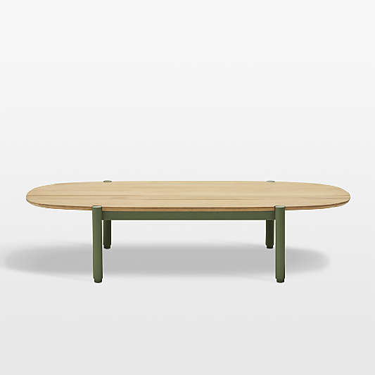 Neighbor ™ Aluminum 52" Oval Olive and Teak Outdoor Coffee Table