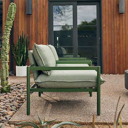 Neighbor ™ Aluminum Outdoor Lounge Chair with Olive Sunbrella ® Cushions