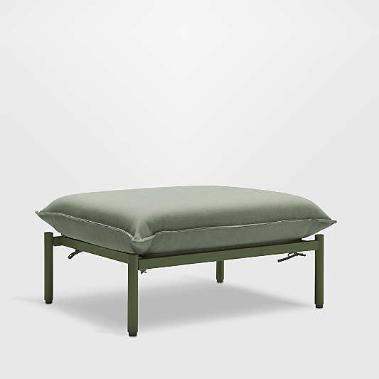 Neighbor ™ Aluminum Outdoor Ottoman with Olive Sunbrella ® Cushions