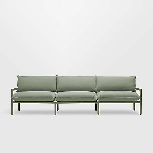 Neighbor ™ 105" Aluminum Outdoor Sofa with Olive Sunbrella ® Cushions