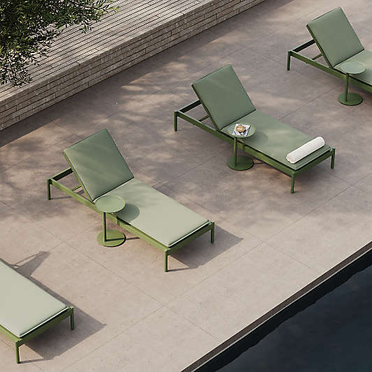 Neighbor ™ Aluminum Outdoor Sun Lounger with Olive Sunbrella ® Cushions, Set of 2