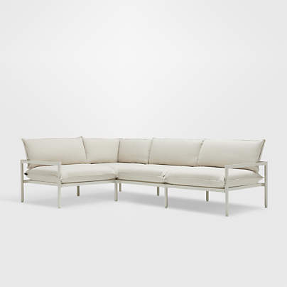 Neighbor ™ Aluminum 4-Piece Outdoor Sectional Sofa with Putty Sunbrella ® Cushions