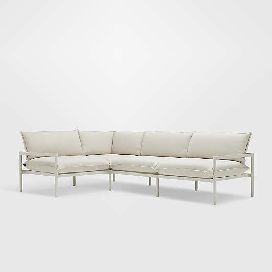 Neighbor ™ Aluminum 4-Piece Outdoor Sectional Sofa with Putty Sunbrella ® Cushions