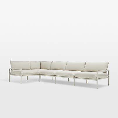 Neighbor ™ Aluminum 5-Piece Outdoor Sectional Sofa with Putty Sunbrella ® Cushions
