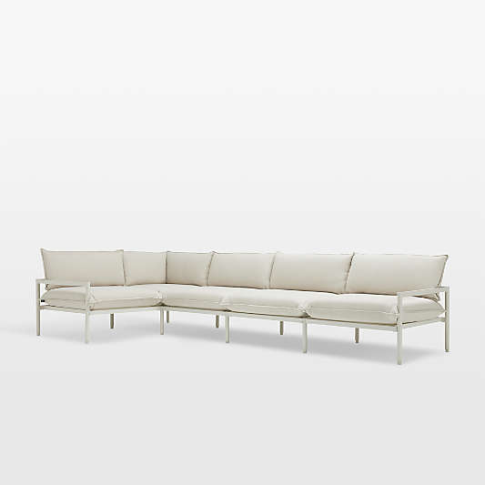 Neighbor ™ Aluminum 5-Piece Outdoor Sectional Sofa with Putty Sunbrella ® Cushions