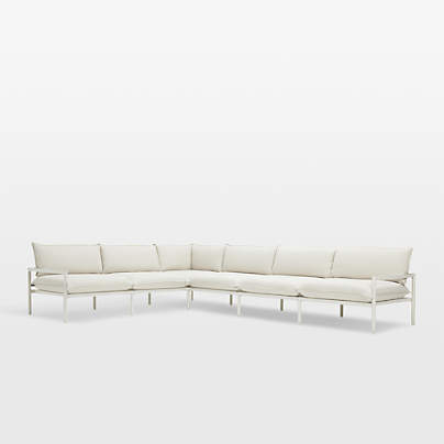 Neighbor ™ Aluminum 6-Piece Outdoor Sectional Sofa with Putty Sunbrella ® Cushions