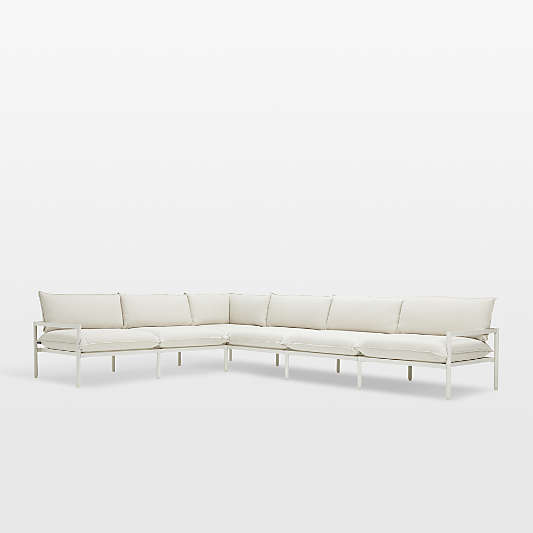 Neighbor ™ Aluminum 6-Piece Outdoor Sectional Sofa with Putty Sunbrella ® Cushions