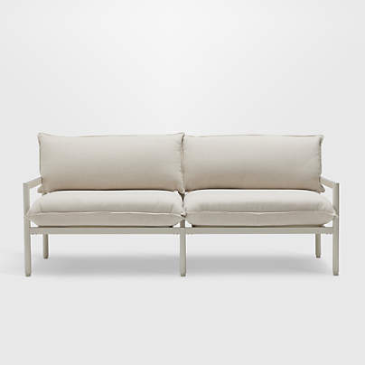 Neighbor ™ 70.5" Aluminum Outdoor Loveseat with Putty Sunbrella ® Cushions