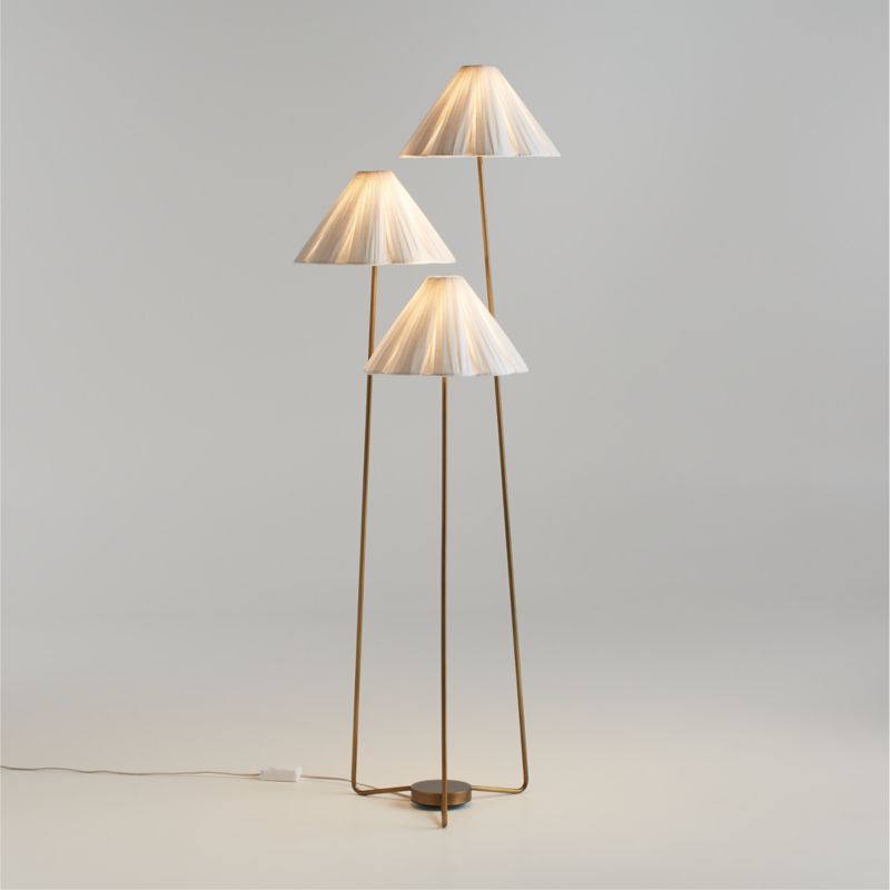 Alva Brass Metal 3-Light Floor Lamp