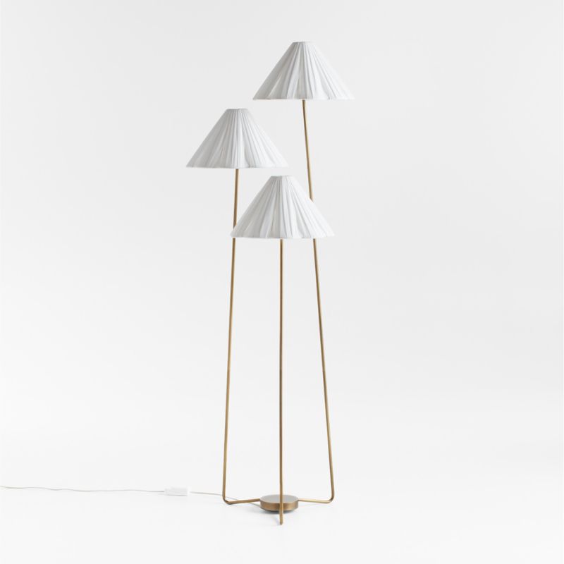 Alva Brass Metal 3-Light Floor Lamp