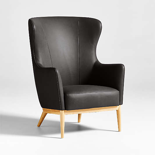 Alva Leather Wingback Accent Chair